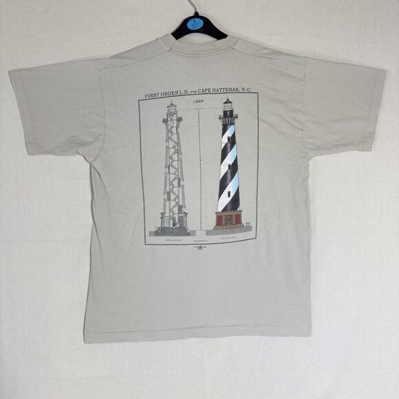 Vintage CAPE HATTERAS National Seashore NC LIGHTHOUSE T Shirt 1997 Size Large - Picture 1 of 14